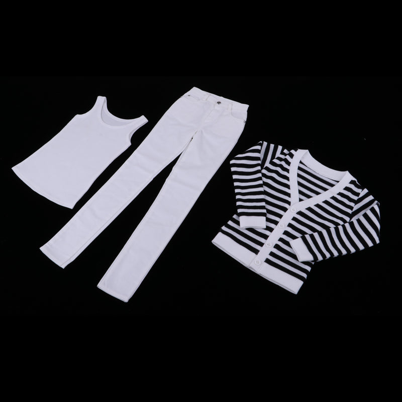 1/3 BJD Cool Striped Cardigan, Tank Top & Jeans Set for Normal 70cm Uncle Male Size Doll Accs