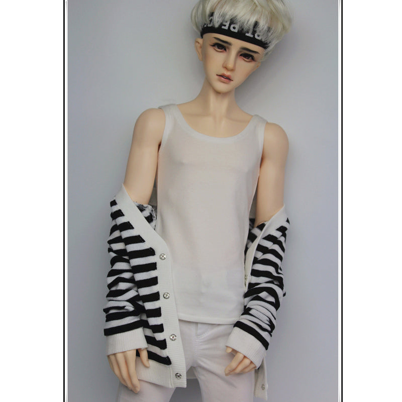 1/3 BJD Cool Striped Cardigan, Tank Top & Jeans Set for Normal 70cm Uncle Male Size Doll Accs