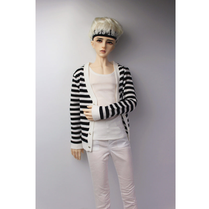 1/3 BJD Cool Striped Cardigan, Tank Top & Jeans Set for Normal 70cm Uncle Male Size Doll Accs