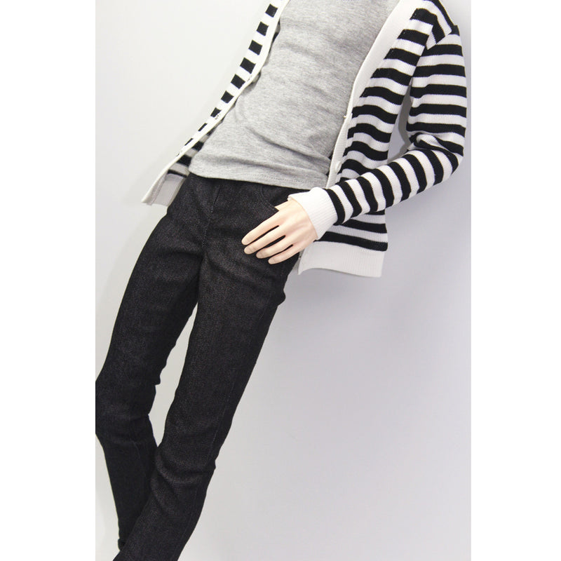 1/3 BJD Cool Gray Vest Tank Top & Black Jeans Set for Normal 70cm Uncle Male Size Doll Accs