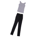 1/3 BJD Cool Gray Vest Tank Top & Black Jeans Set for Normal 70cm Uncle Male Size Doll Accs