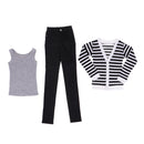 Gentlemen Vest Black Jeans Pants Striped Cardigan Tops For 70cm uncle BJD SD17 AOD AS DOD Doll