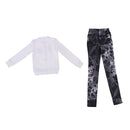 1/3 BJD Long Sleeved Pullover Tie-dyed Jeans Set Clothing for Normal 70cm Uncle Size Doll
