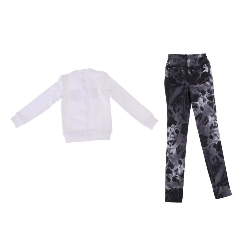 1/3 BJD Long Sleeved Pullover Tie-dyed Jeans Set Clothing for Normal 70cm Uncle Size Doll