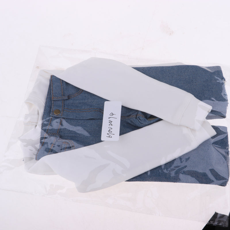 1/3 BJD Pullover Ripped Jeans Set Clothing for Normal 70cm Uncle Size Doll A