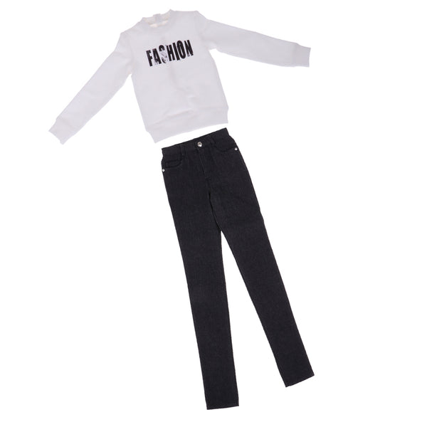 1/3 BJD Pullover Black Jeans Set Clothing for Normal 70cm Uncle Size Doll C