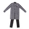 1/3 BJD Plaid Overcoat Vest Jeans 3 Pieces Set Outfits for Normal 70cm Uncle Doll