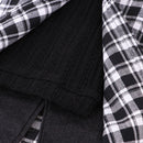1/3 BJD Plaid Overcoat Vest Jeans 3 Pieces Set Outfits for Normal 70cm Uncle Doll