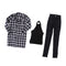 1/3 BJD Plaid Overcoat Vest Jeans 3 Pieces Set Outfits for Normal 70cm Uncle Doll