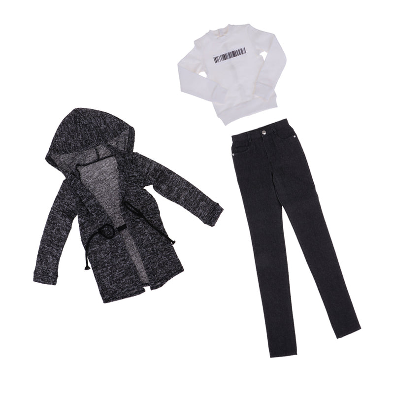 1/3 BJD Hooded Coat Pullover Jeans Set Clothing for Normal 70cm Uncle Doll A