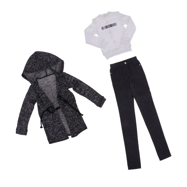 1/3 BJD Hooded Coat Pullover Jeans Set Clothing for Normal 70cm Uncle Doll A