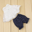 Lovely Lace Tops Shirt Trousers Suit Outfit for Fat Ferrite Blythe Takara Pullip Dolls Clothing Accessory