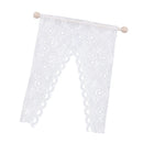 1/12 Dollhouse Miniature Triangular Lace Curtain with Wooden Rod Rail for Dolls Windows Accessory