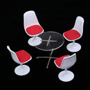 1:12 Scale Metal Tulip Chair Swivel Chair Round Coffe Table for Dolls House Miniature Furniture Living Room Decor