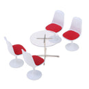 1:12 Scale Metal Tulip Chair Swivel Chair Round Coffe Table for Dolls House Miniature Furniture Living Room Decor