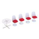 1:12 Scale Metal Tulip Chair Swivel Chair Round Coffe Table for Dolls House Miniature Furniture Living Room Decor