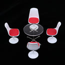 1:12 Scale Metal Tulip Chair Swivel Chair Round Coffe Table for Dolls House Miniature Furniture Living Room Decor