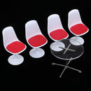 1:12 Scale Metal Tulip Chair Swivel Chair Round Coffe Table for Dolls House Miniature Furniture Living Room Decor