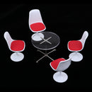 1:12 Scale Metal Tulip Chair Swivel Chair Round Coffe Table for Dolls House Miniature Furniture Living Room Decor