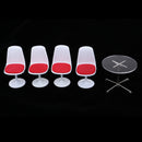 1:12 Scale Metal Tulip Chair Swivel Chair Round Coffe Table for Dolls House Miniature Furniture Living Room Decor