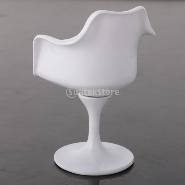 1/12scale Dollhouse Miniature Furniture Tulip Chair Armchair Round Coffe Table Model Kids Pretend Play Toy