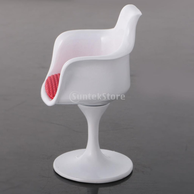 1/12scale Dollhouse Miniature Furniture Tulip Chair Armchair Round Coffe Table Model Kids Pretend Play Toy