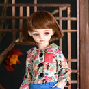 Trendy Two-piece Clothing Blue Trousers And Floral Long Sleeve Shirt For 1/4 BJD Dolls