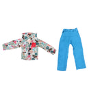 Trendy Two-piece Clothing Blue Trousers And Floral Long Sleeve Shirt For 1/4 BJD Dolls
