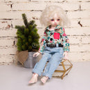 Trendy Doll Clothing Floral Long Sleeve Shirt For 1/4 Male BJD Dolls