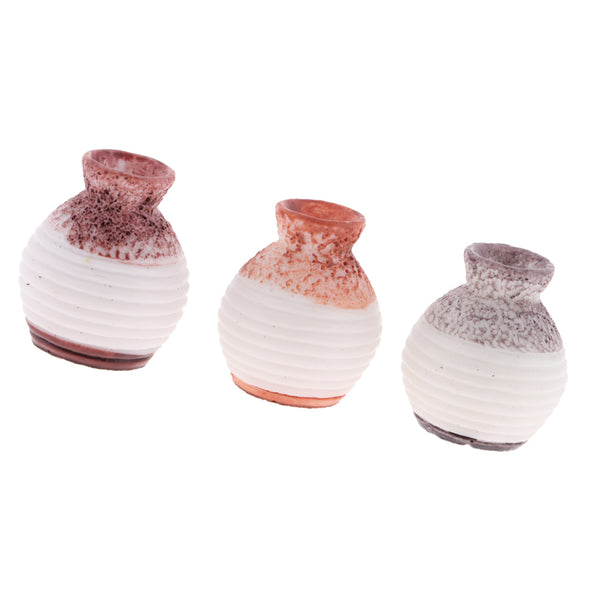 1/12 Scale Resin Flowers Vases Dollhouse Miniature Decoration Accessories