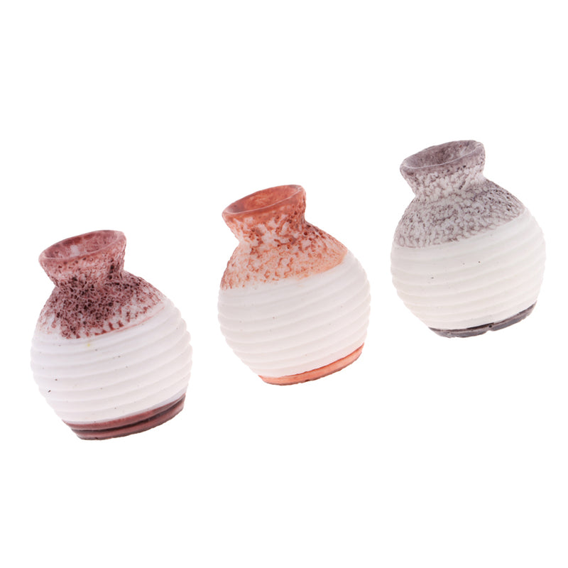 1/12 Scale Resin Flowers Vases Dollhouse Miniature Decoration Accessories