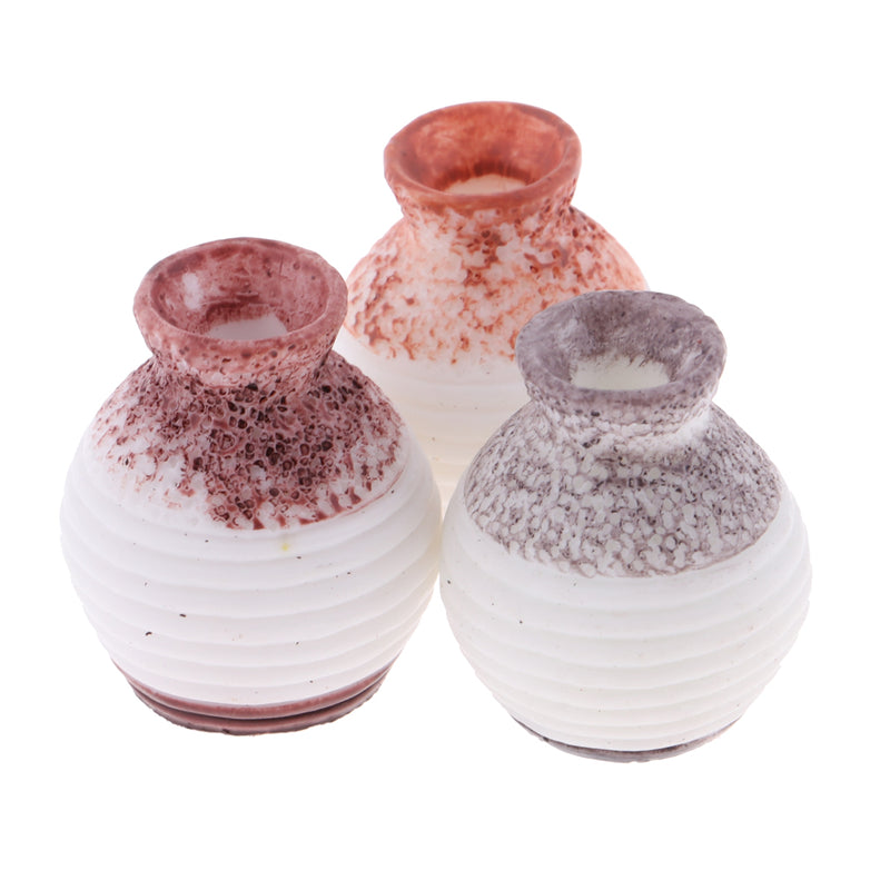 1/12 Scale Resin Flowers Vases Dollhouse Miniature Decoration Accessories