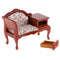 1/12 Dollhouse Miniature Furniture Vintage Wooden Chaise Lounge with Drawer