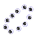 10pcs 10mm Black & White Plastic Safety Doll Toy Round Eyes for Kids DIY Accessories