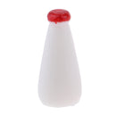 Dollhouse Miniature 4 Pieces Drinking Transparent Milk Bottles Set Red Cap for 1:12 scale