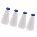 Dollhouse Miniature 4 Pieces Drinking Transparent Milk Bottles Set Blue Cap for 1:12 scale