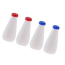 Dollhouse Miniature 4 Pieces Drinking Transparent Milk Bottles Set Blue & Red Cap for 1:12 scale
