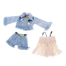 3 Pieces Clothes Suit Party/ Casual Outfit for 12inch Blythe Pullip Takara Doll Tassel Tops Jeans Jacket Pants
