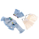 3 Pieces Clothes Suit Party/ Casual Outfit for 12inch Blythe Pullip Takara Doll Tassel Tops Jeans Jacket Pants