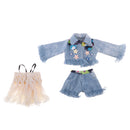 3 Pieces Clothes Suit Party/ Casual Outfit for 12inch Blythe Pullip Takara Doll Tassel Tops Jeans Jacket Pants