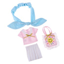4 Pieces Clothes Suit for 12inch Blythe Licca Doll Pink Shirt Pleated Skirt Handbag Hair band Dress Up Accessories