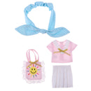 4 Pieces Clothes Suit for 12inch Blythe Licca Doll Pink Shirt Pleated Skirt Handbag Hair band Dress Up Accessories