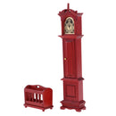 1:12th Floor Clock and Basket Dollhouse Living Room Furniture Decoration