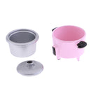 Mini Electric Rice Cooker Toy for 1:12 Doll House Miniature Cookware Accessory Pink
