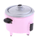 Mini Electric Rice Cooker Toy for 1:12 Doll House Miniature Cookware Accessory Pink