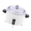 Mini Electric Rice Cooker Toy for 1:12 Doll House Miniature Cookware Accessory White