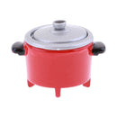 Mini Electric Rice Cooker Toy for 1:12 Doll House Miniature Cookware Accessory Red