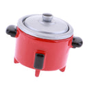 Mini Electric Rice Cooker Toy for 1:12 Doll House Miniature Cookware Accessory Red