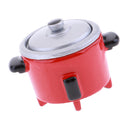 Mini Electric Rice Cooker Toy for 1:12 Doll House Miniature Cookware Accessory Red