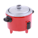 Mini Electric Rice Cooker Toy for 1:12 Doll House Miniature Cookware Accessory Red